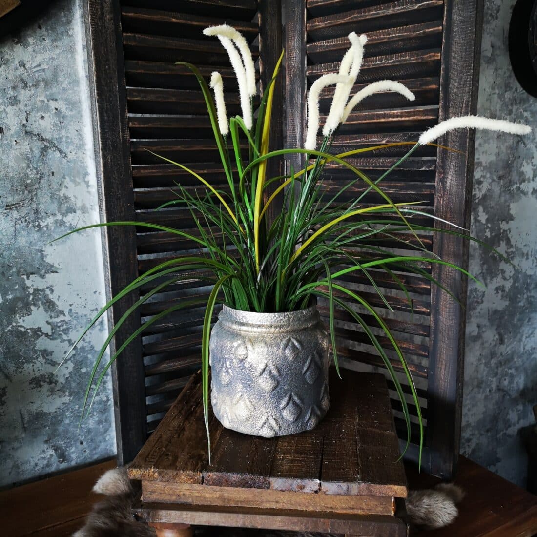 Glas Bloempot Grijs Goud Art 24 9240 Glas Bloempot Grijs Goud Art 24 9240