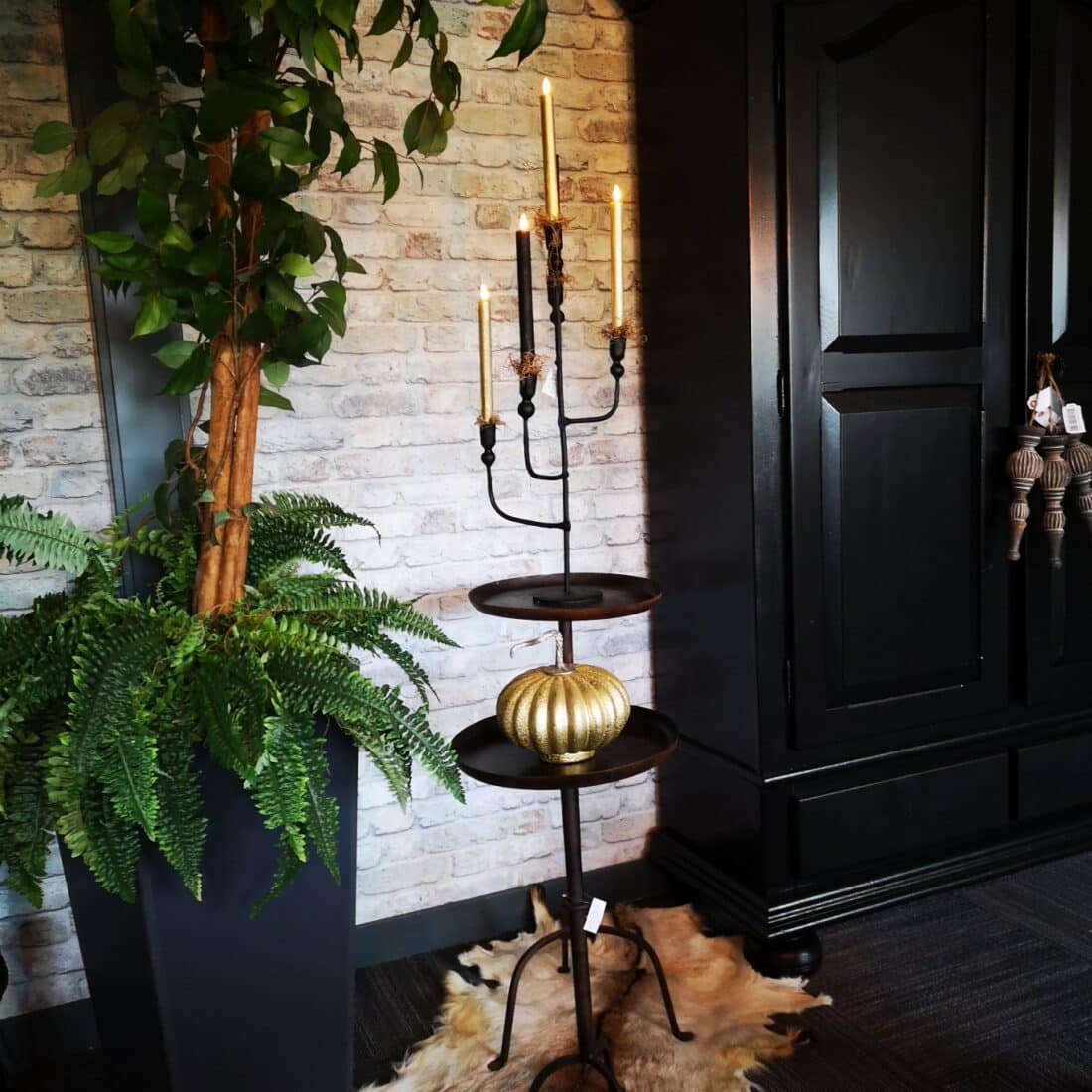 Metalen Kandelaar Rond Voor 4 Kaarsen Art 6738 Kopie