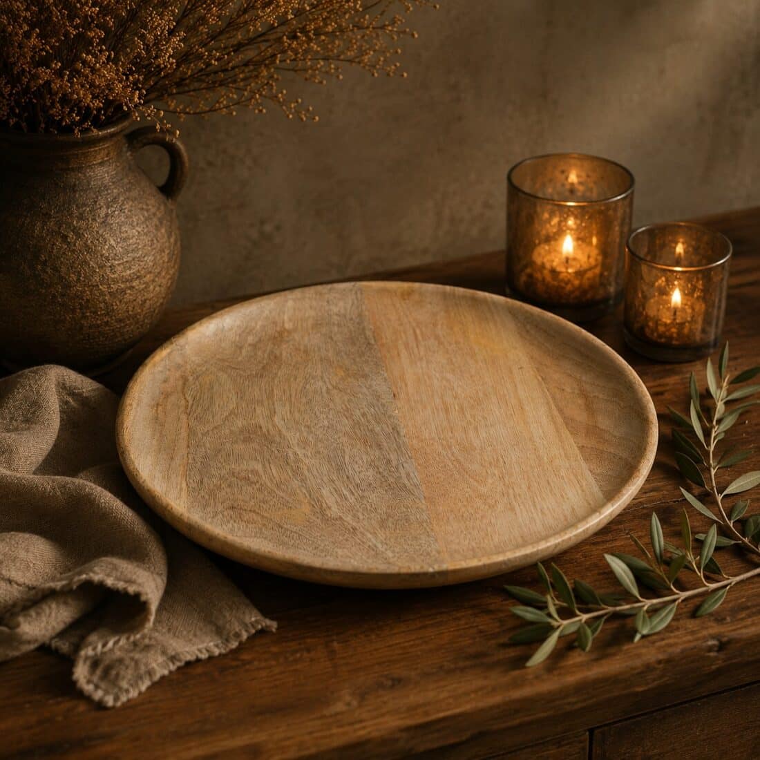 Mango Houten Decoratie Schaal 34cm