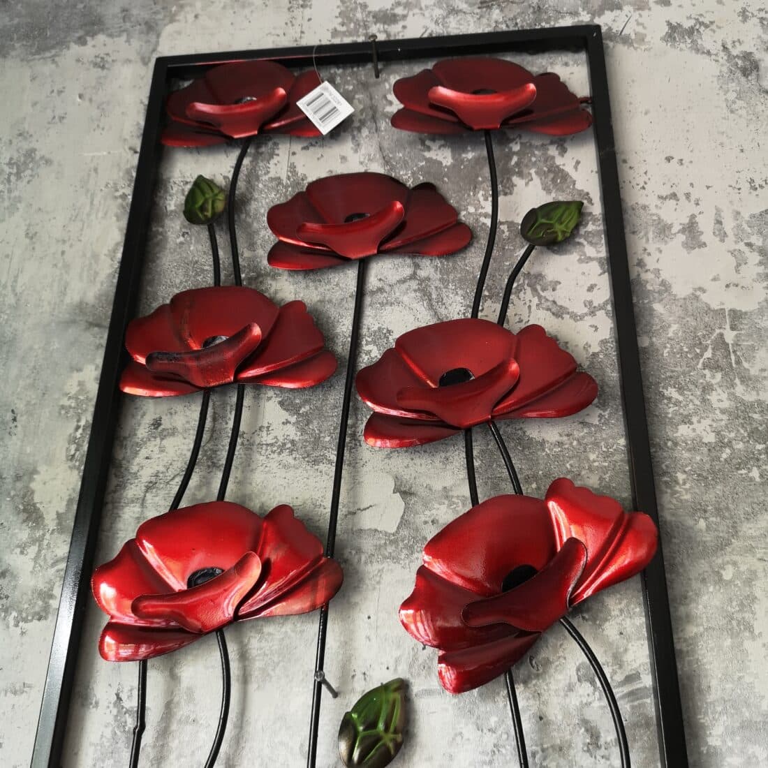 Metalen Wand Decoratie Klaprozen Art 7579