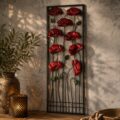 Metalen wand decoratie Klaprozen art: 7579