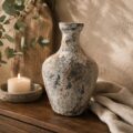 Vaas aardwerk grijs met smalle hals art 24-7706