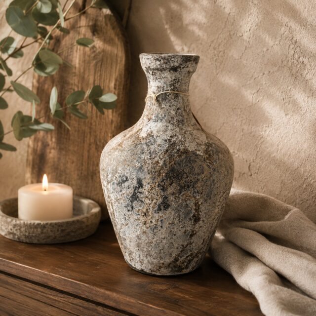 Vaas Aardwerk Grijs Met Smalle Hals Art 24 7706