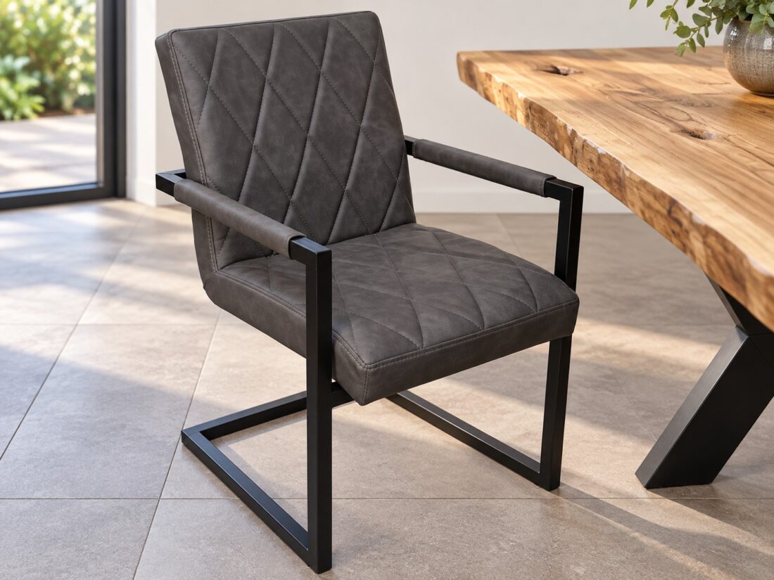 Boomstamtafel 4 Slede Stoelen Showroom Set Boomstamtafel 4 Slede Stoelen Showroom Set