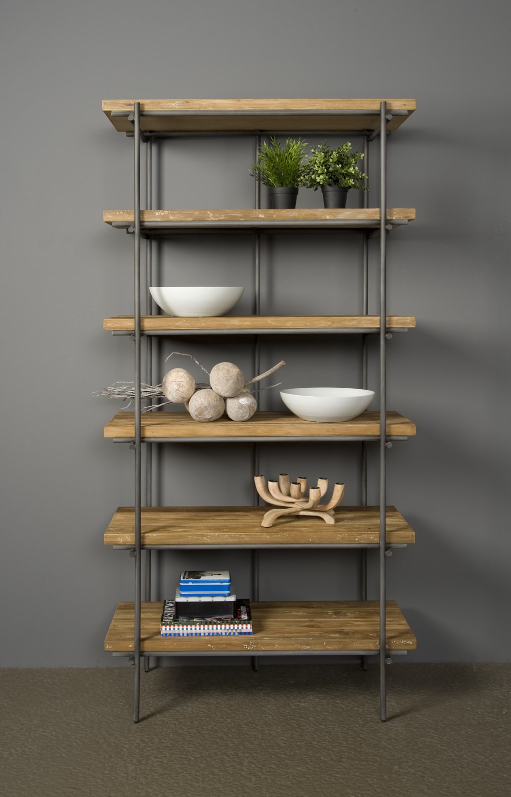 Boekenkast Pesaro 100x44x199 cm gerecycled teak
