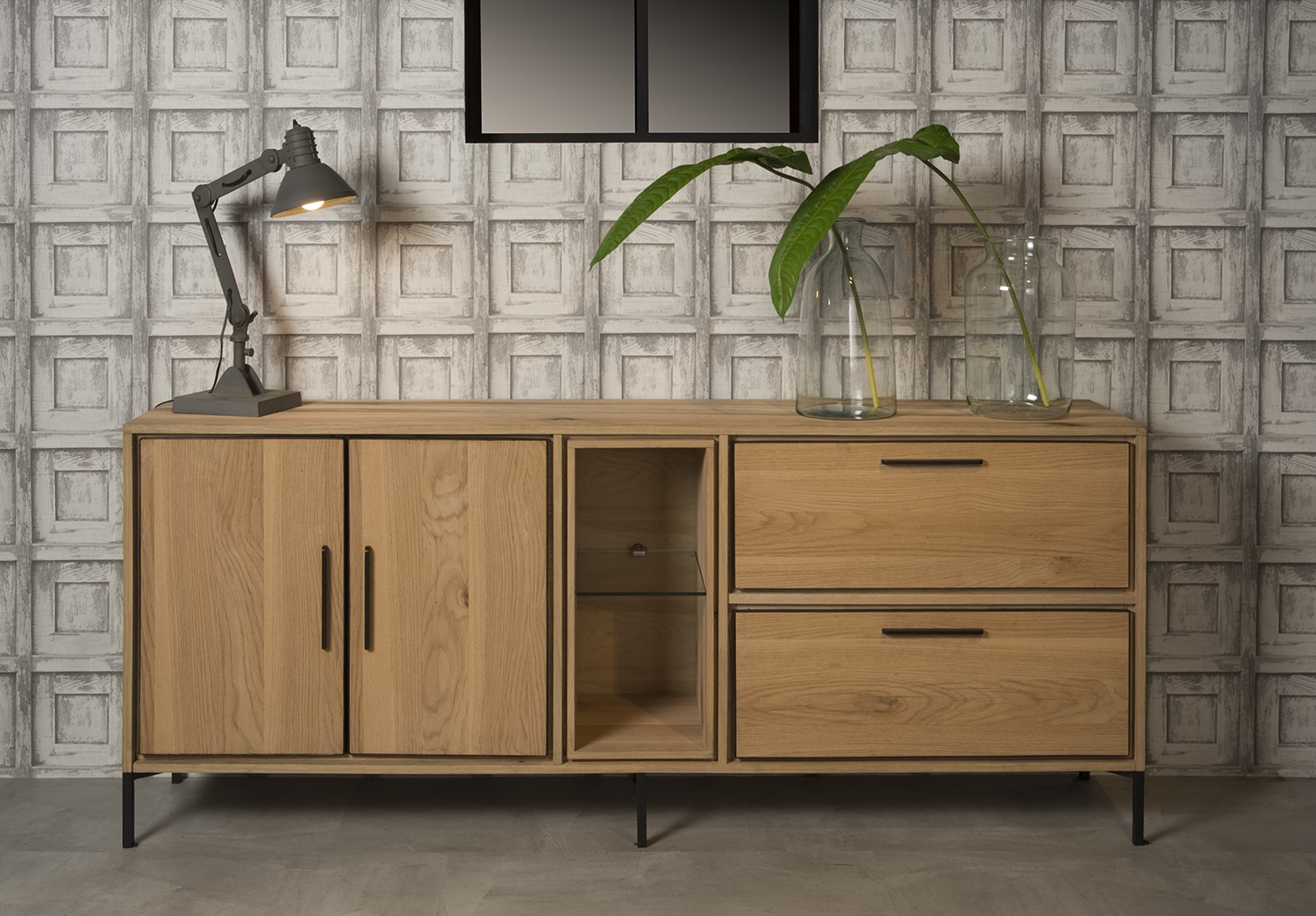 Dressoir Ravenna 220x44x90 cm eiken