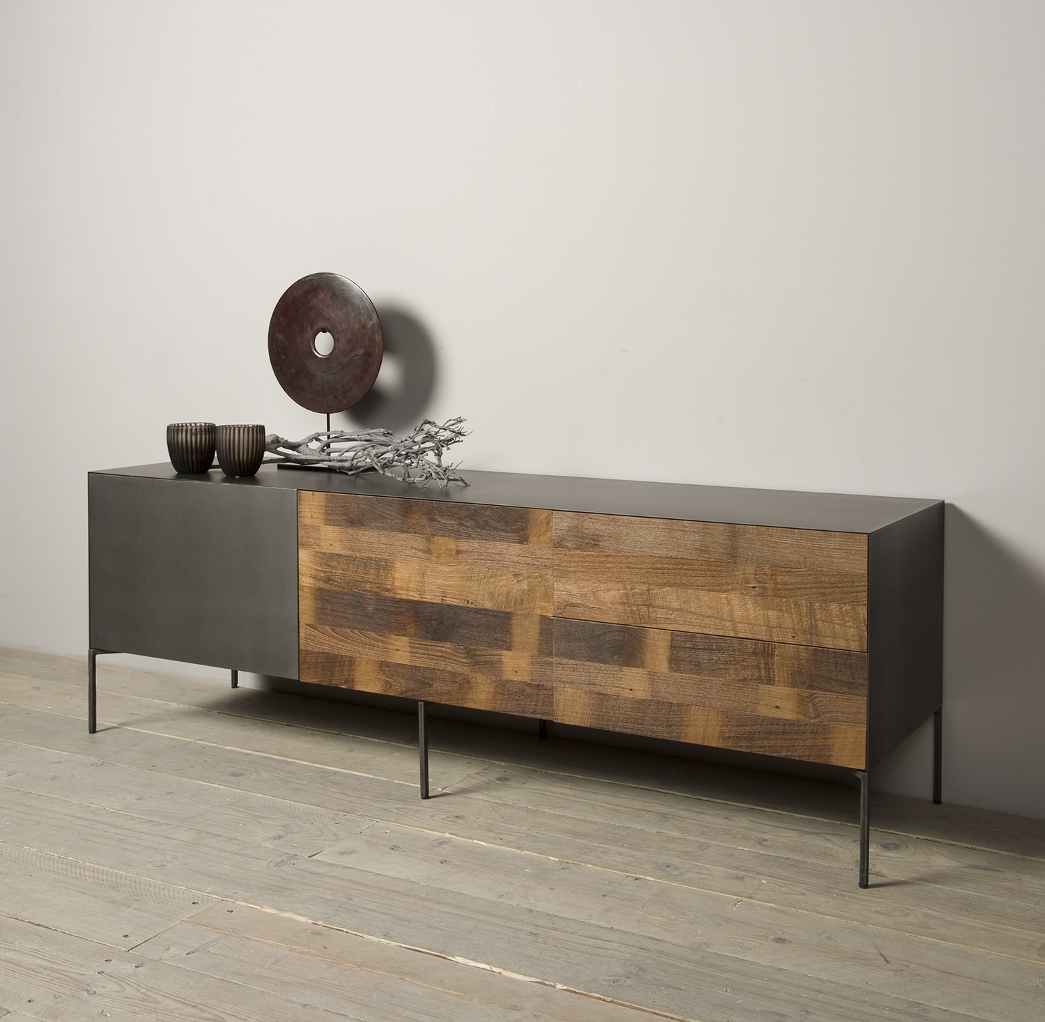 Tv meubel Pandora 166x45x55 cm gerecycled teak