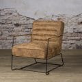 Fauteuil met arm Bari Cognac stof
