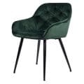 Eetkamerstoel Breaze met arm groen stof velvet