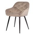 Eetkamerstoel Breaze met arm beige stof velvet