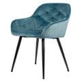 Eetkamerstoel Breaze met arm blauw stof velvet
