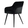 Eetkamerstoel Mila met arm zwart stof velvet