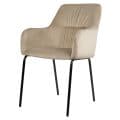 Eetkamerstoel Miley beige stof velvet