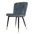 Eetkamerstoel Vera blauw stof velvet