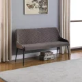 Eetkamerbank Rose met arm 156 cm grijs stof velvet
