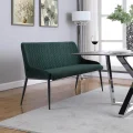 Eetkamerbank Rose met arm 156 cm groen stof velvet