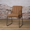 Eetkamerstoel met arm Santo Bruin stof