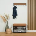 Schoenenrek Couchy 80x30x53 cm cognac kunstleer