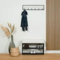 Schoenenrek Couchy 80x30x53 cm wit teddystof