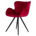 Eetkamerstoel Sky met arm rood stof velvet