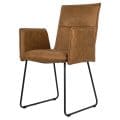 Eetkamerstoel Marco met arm cognac stof