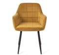 Eetkamerstoel Madison met arm goud velvet stof