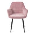 Eetkamerstoel Madison met arm roze stof velvet
