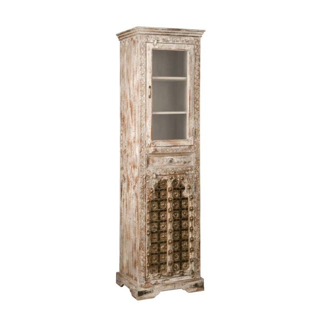 Vitrinekast Istrana 55x45x200 cm mangohout