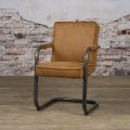 Eetkamerstoel Volano met arm Cognac microleder