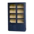 Vitrinekast Fort zwart 120x40x194 cm eiken