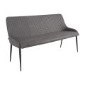 Eetkamerbank Rose met arm 156 cm grijs kunstleer