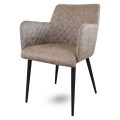 Eetkamerstoel Rose met arm beige kunstleer