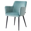 Eetkamerstoel Rose met arm mintgroen stof velvet