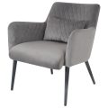 Fauteuil Rose met arm grijs stof velvet