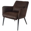 Fauteuil Rose met arm bruin kunstleer