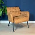 Fauteuil Rose met arm cognac kunstleer
