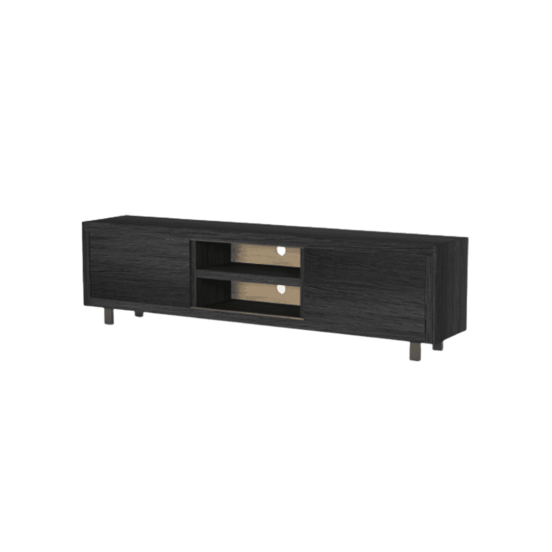 Tv meubel Fort zwart 270x40x56 cm eiken