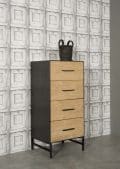 Ladekast Lido rechts 55x45x114 cm eiken