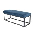 Halbank Couchy 121 cm blauw stof velvet