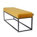 Halbank Couchy 121 cm okergeel stof velvet