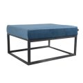 Hocker Otto 75 cm blauw stof velvet