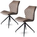 Eetkamerstoel Rocky taupe kunstleer ( set van 2 )