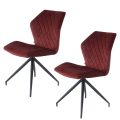 Eetkamerstoel Rocky bordeaux rood stof velvet ( set van 2 )