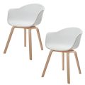 Eetkamerstoel Romeo met arm wit kunststof ( set van 2 )