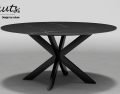 SHOWMODEL UrbanSofa Bruuts® eettafel Blackstone Marble 130 cm rond met Spider Leg
