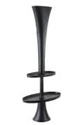 Etagere 2 laags+vaas ovaal 60x35x150 cm ZEMBI mat zwart