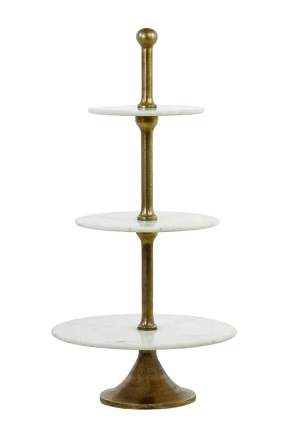 Etagere 3 laags Ø51x100 cm VERMENTINO marmer wit
