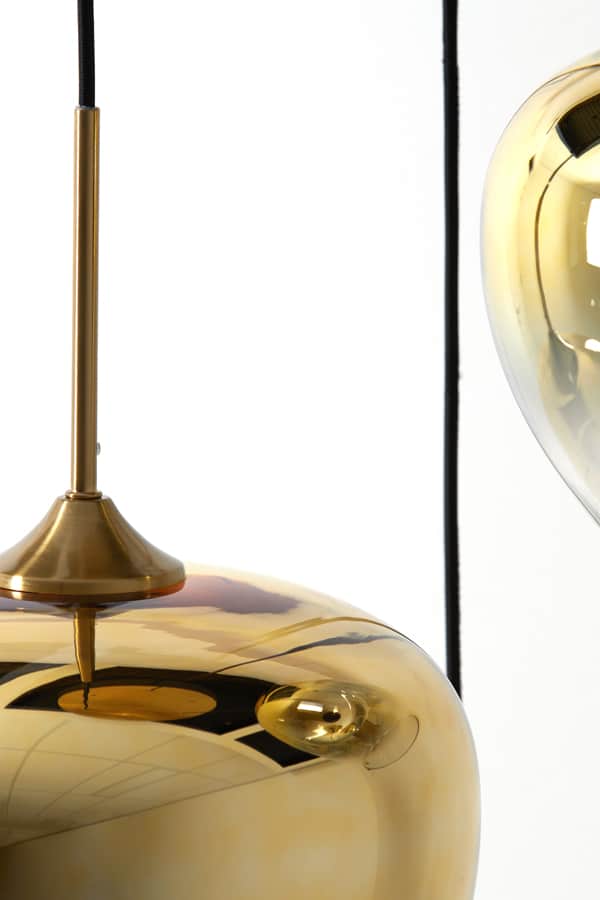 detailfoto Hanglamp 3L Ø40x160 cm MAYSON glas goud-helder+goud