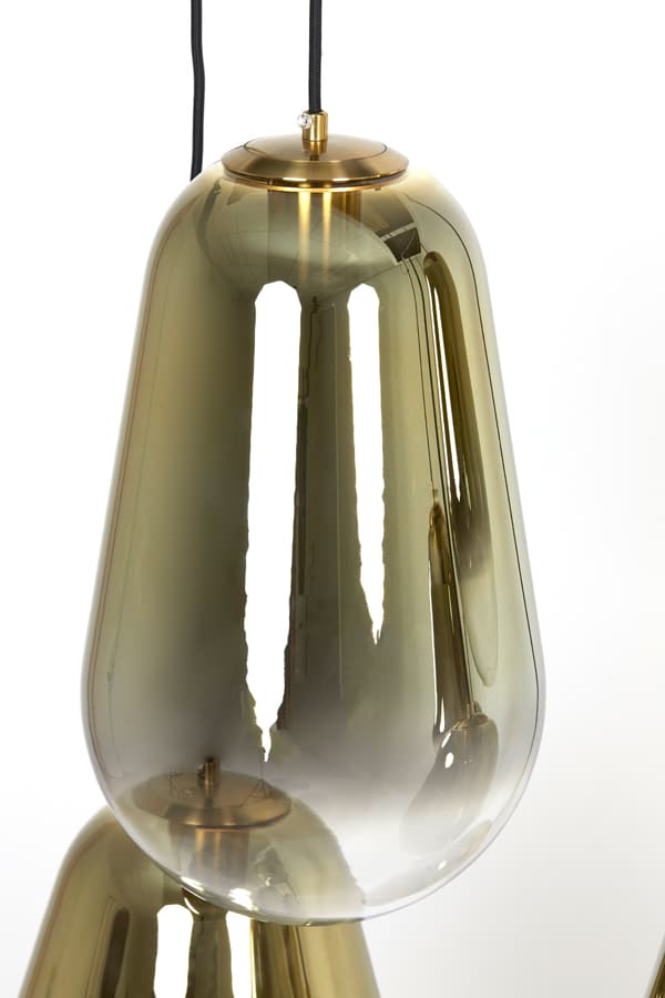 detailfoto Hanglamp 7L 100x35x69 cm MAEVE glas goud-helder+goud