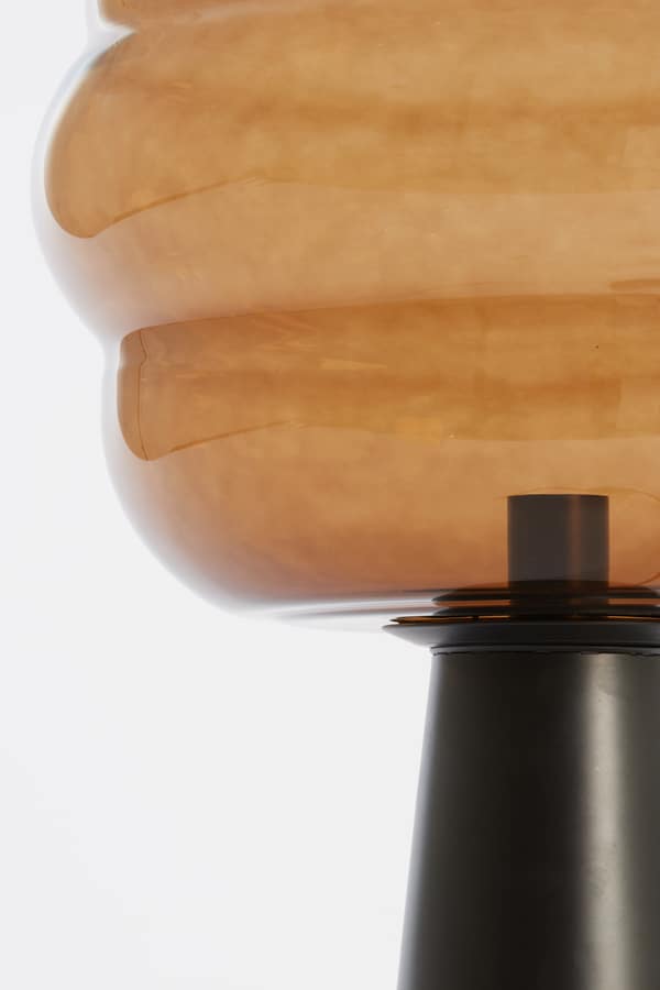 detailfoto Tafellamp Ø45x64 cm MISTY glas bruin+mat zwart